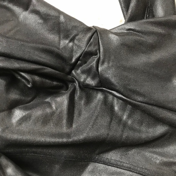 SPANX Like New Black Faux Leather Leggings Style #2437 Size Large - Picture 4 of 12
